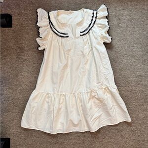 Entro White Dress with Black Trim